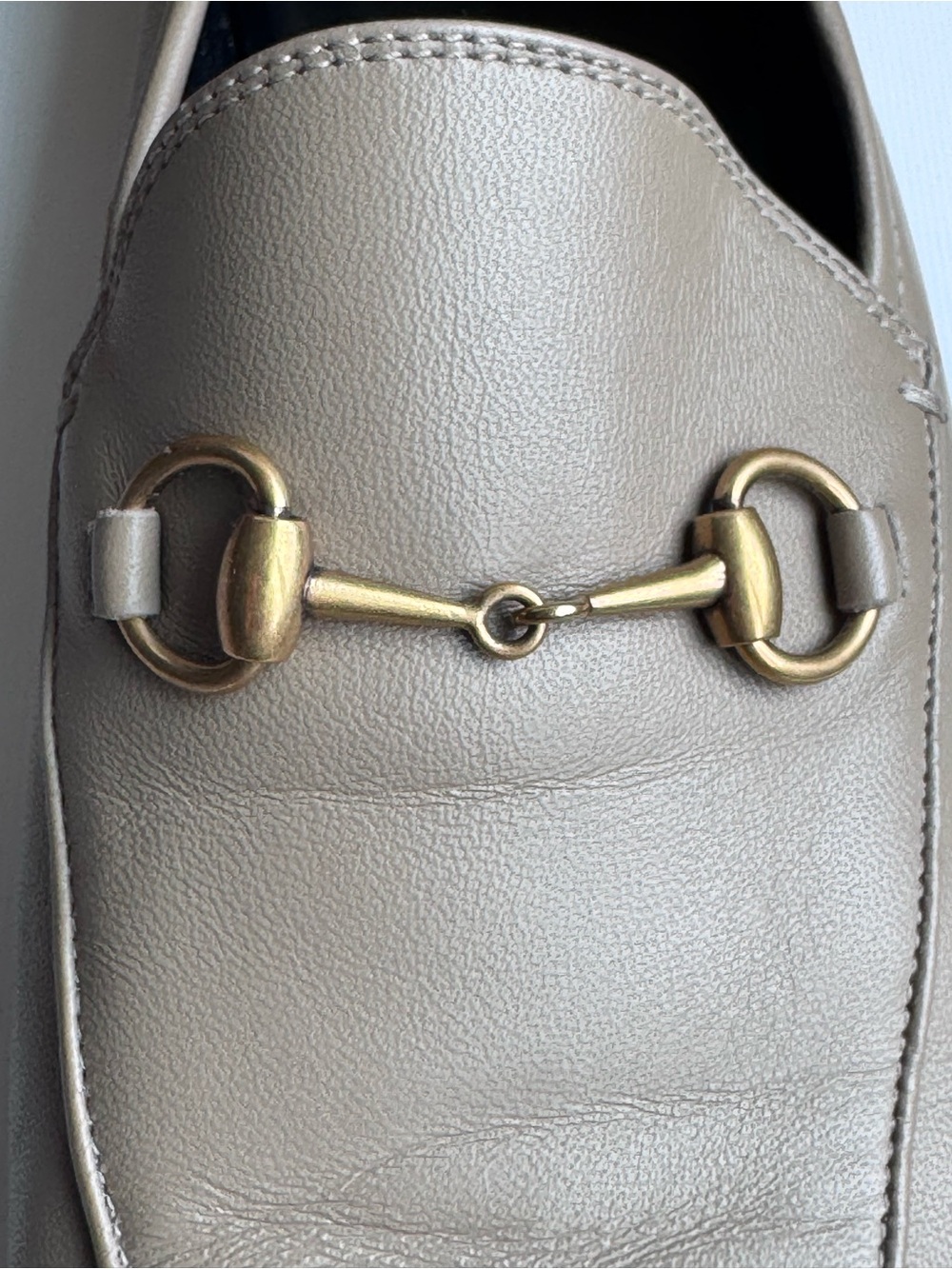 Gucci Brixton Leather Horsebit Loafers in the classic taupe/mud colorway. - Picture 7 of 14